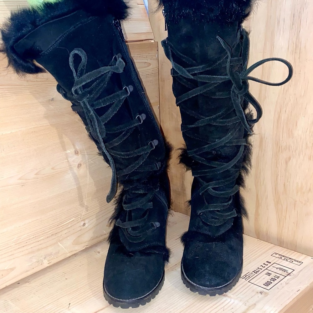 Coach suede tall heeled boots